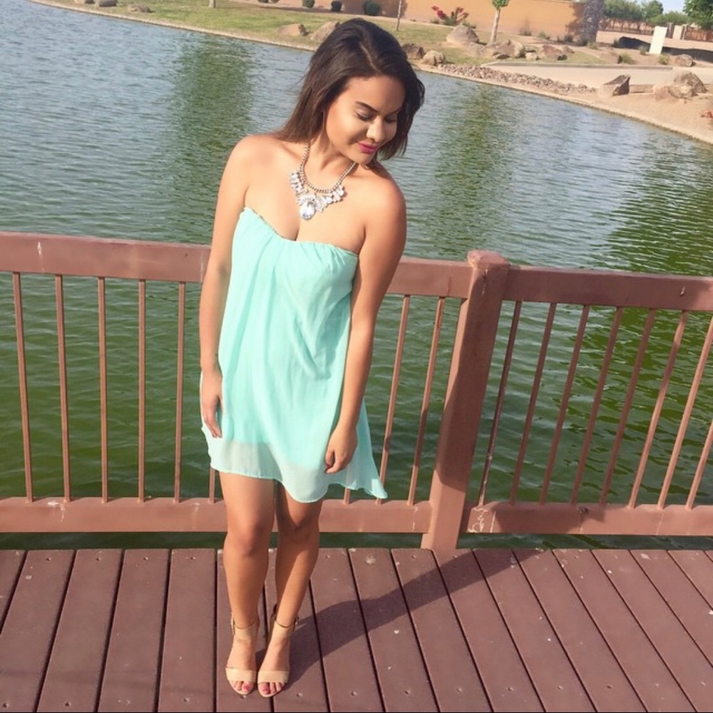 Mint Strapless Dress